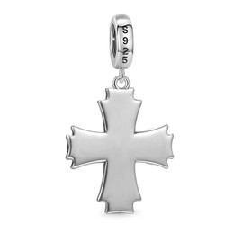 GNOCE Charm Pendant Love Spring Cross Pendant 925 Sterling Silver Pendant Jewellery Gift for Women Fit Snake Chain Bracelets, Silver, Cubic Zirconia