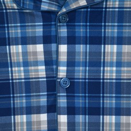 Sleep On It Boys Pajama Set 2 Piece Button Front Kids Pajama Coat Set for Boys Blue Plaid