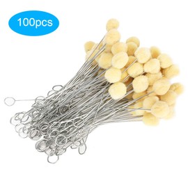 100Pcs Leather Wool Daubers Oily Dye, Ball Brush Metal Handle DIY Made Craft Tool Wool Daubers Ball Brush Leather Dye Tool with Metal Handle for DIY Crafts Projects