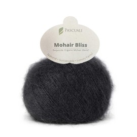 PASCUALI Mohair Bliss Knitting Wool Made of 60% Mohair Wool (Kid Mohair) 40% Silk Wool Mohair Yarn for Knitting and Crocheting, Set: 4 Balls - 100 g - Colour: Charcoal 830