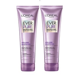 L'Oreal Paris EverPure Volume Sulfate Free Shampoo for Color-Treated Hair, Volume + Shine for Fine, Flat Hair, with Lotus Flower, 2 Count (8.5 Fl; Oz each) (Packaging May Vary)