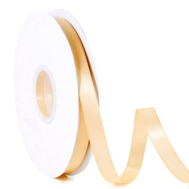 Cinta de satén dorada de 1,27 cm x 50 yardas, cinta de tela de poliéster de alta densidad de doble cara para envolver regalos, bodas, fiestas, manualidades, lazos para el pelo, adornos de decoración del hogar