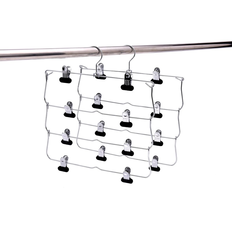 Quality Hangers Slack Hangers 2-Pack | 4 Tier Pant Hangers