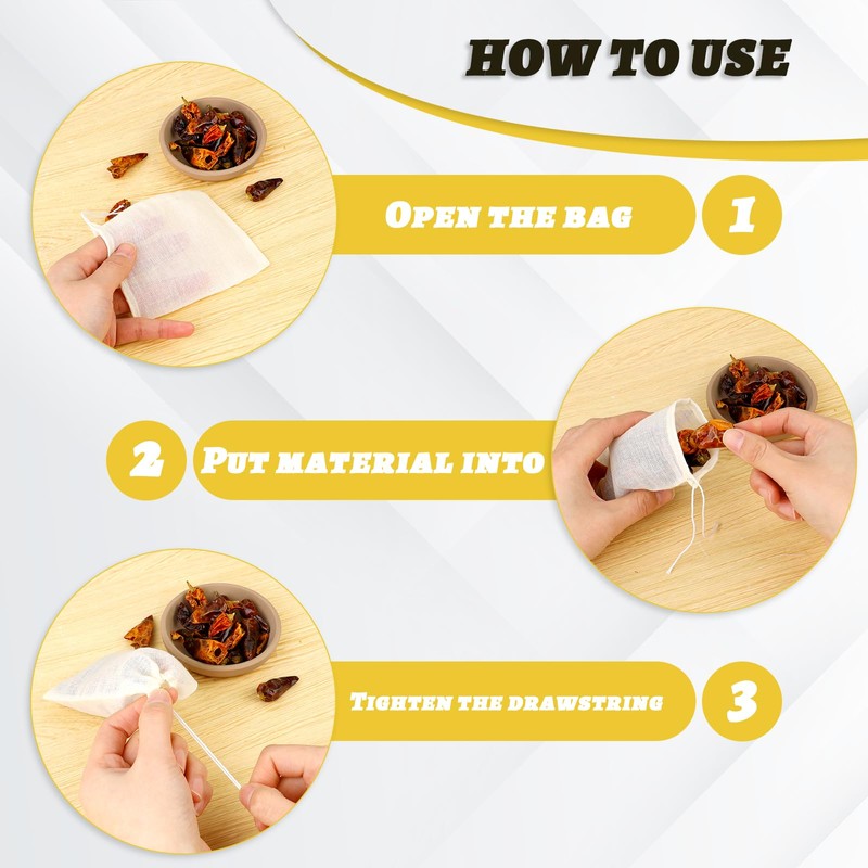 30PCS Spice Bags for Cooking Muslin Bags Reusable Empty Tea