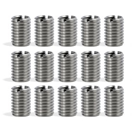 15 Pieces Threaded Insert M10 to M8.15 mm, Stainless Steel Thread Adapter Sleeve, Threaded Bushing, Screw-In Sleeve Reducing Nut M10 1.5 Male Thread to M8 1.25 Female Thread Connection Element Screw