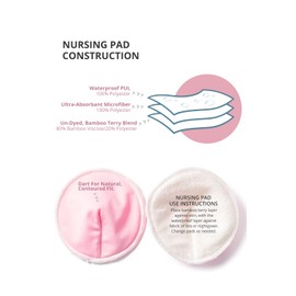 Fishers Finery almohadillas para orejas de brasier de lactancia de viscosa de bambú lavables, reutilizables, a prueba de fugas, todo el día por la noche (juego)