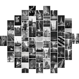 Generic Collage Kit - Black White Wall Collage Kit Aesthetic Pictures, 50 Set 4''x6'' Wall Dorm Room Decor for Grils Boy,Dorm Photo Display, VSCO Posters for Bar.