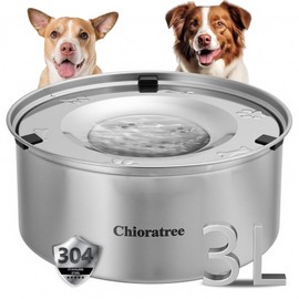 Chioratree Dog Water Bowl No Spill,3L/101oz Large Spill Proof Water Bowl for Dogs, Stainless Steel Slobber Stopper Slow Drinking Dog Bowl Anti Splash Pet Water Dispenser for Messy Drinkers