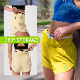 FlipBelt Women's Air Running Shorts - Cloud Yellow - M
