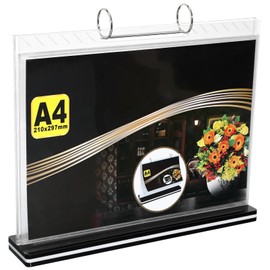 Ciieeo Menu Holder for Table Menu Display Holder Horizontal Desk Sign Flip Menu Holder A4 Menu Display Stand Desktop Display Stand PVC Picture Frame Material