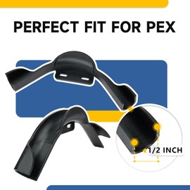 10-Pack GUOFIS PEX Bend Support with Mounting Plate,1/2" Plastic 90-Degree Pipe Holder(PPSU1807023)