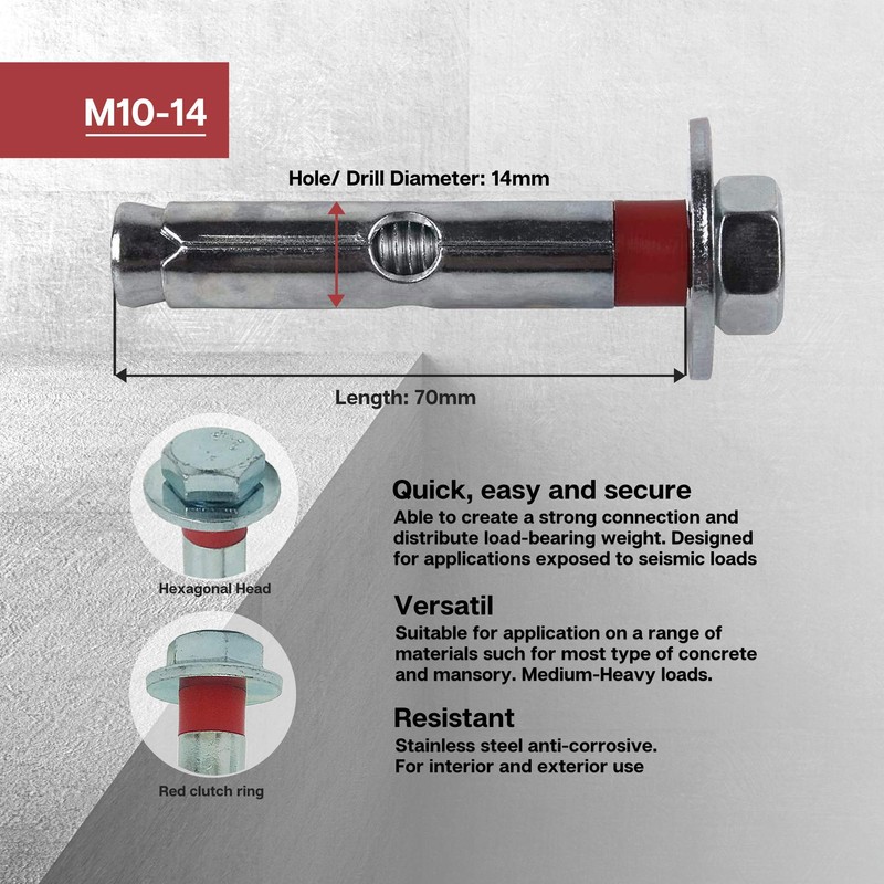 DOJA Industrial | Anchor Bolts M10-14mm | Pack 12 |