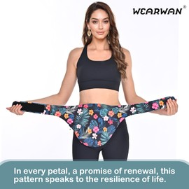 WearWan Colostomy Bag Covers for Men and Women, Stylish Ostomy Belt to Hold Colostomy Bags, Ostomy Belts for Men Abdomen, Hibiscus (L)