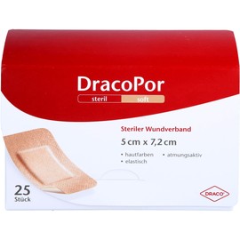 DRACOPOR DracoPor 7.2 cm x 5 cm Skin-Coloured Soft Sterile Wound Dressings, Pack of 25