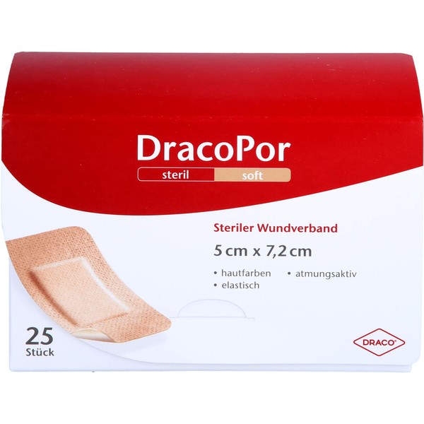 DRACOPOR DracoPor 7.2 cm x 5 cm Skin-Coloured Soft Sterile