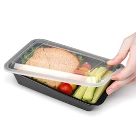 Efforias (40 Pack, 16oz) 1 Compartment Plastic Meal Prep Containers - Reusable BPA Free Food Containers with Airtight Lids - Microwavable, Freezer and Dishwasher Safe