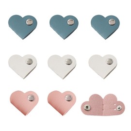 Ximimark 9pc Chic Heart-Shaped Faux Leather Cable Organizer Set, 3/6pcs - Versatile Earbud & Cord Winder for Headphones, Charging Cables