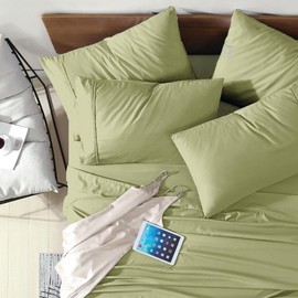 Swift Home Full 6-Piece Microfiber Sheet Sets (Includes 2 Bonus Pillowcases), Ultra-Soft Brushed - Extremely Durable - Easy Fit - Wrinkle Resistant, Full, Sage