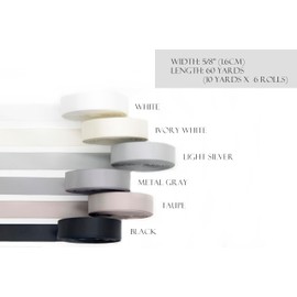 LASOIE Set Satin Ribbon for Flower Bouquet Gift Wrapping for Crafts Bows for Girls Hair Presents Birthday Party Decorations Wedding Invitations Decorative for Crafts Black White 16mm 5/8 Inch