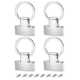 QUARKZMAN 4 x 22 mm / 0.87 inch key ring hardware with 20 mm ID key ring, wallet and bag hardware for car key fob, hanging lanyards, silver tone, Silver tone