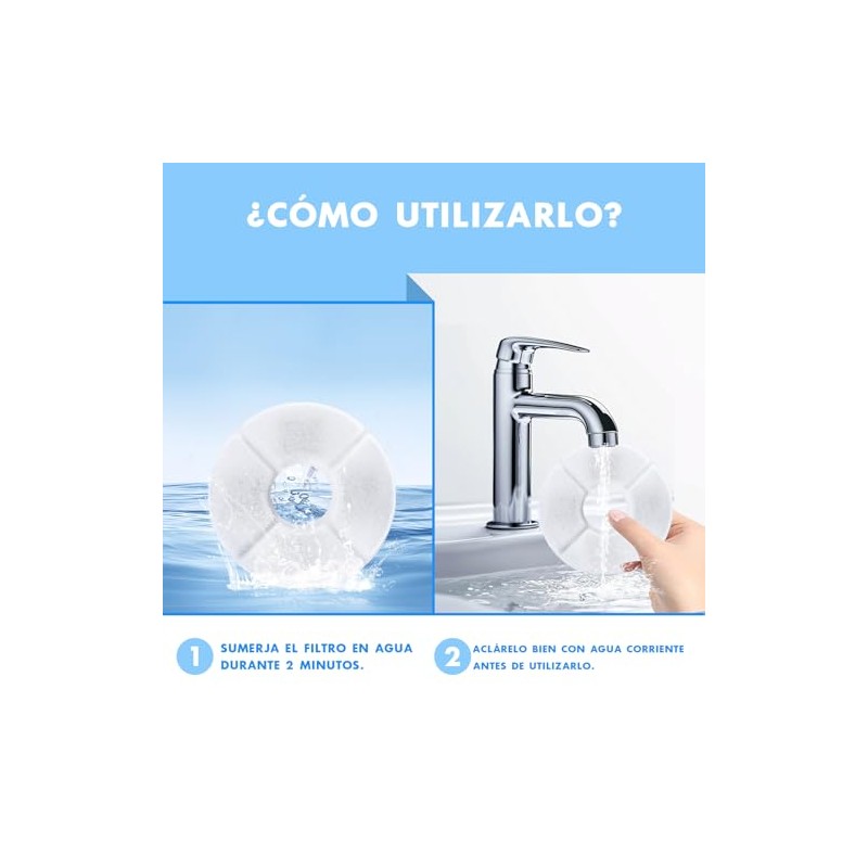 8 PCS Filtros para Fuente de Gatos con Resina y