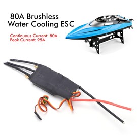 80A Brushless ESC, 80A RC Boat Brushless Water Cooling Electronic Speed Controller ESC with 5V/5A SBEC RC Electric Speed Controller ESC for Brushless Motors for RC FPV Airplane Helicopter Drone