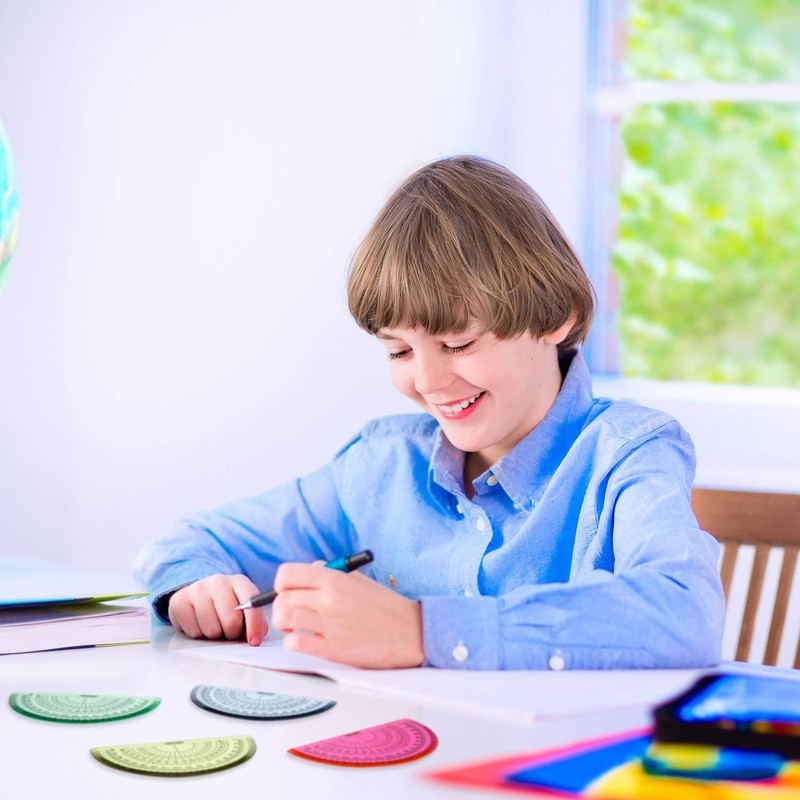 24 Pack Plastic Protractors Math Protractor 180 Degrees 4 Inch