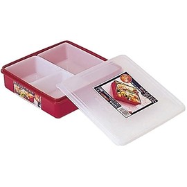 sanko- Plastic Storage Containers Flower 御膳 No. 6 Red