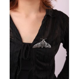 HAQUIL Moth Moon Phase Brooch Moth Brooches Pagan Wiccan Astrology Jewelry for Women