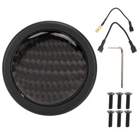 KIMISS Steering Wheel Knob, Carbon Fiber Steering Wheel Horn Push Button Set for 6 Screws for Sparco Steering Wheel Car Modified Parts