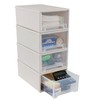 Leendines 12 Quart Stackable Storage Drawers, Plastic Stacking Drawer, 4