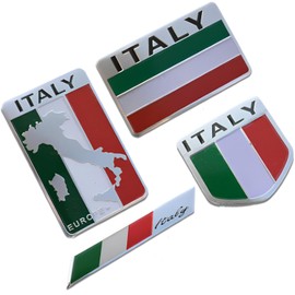 fogman Italy Sticker Car Emblem German Aftermarket Seal Flag Set of 4 (Italy)