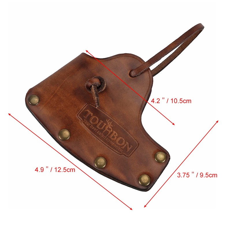TOURBON Axe Cover Axe Sheath Leather Protective Cover Camping Equipment