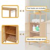 KINBOR BABY Kinborbaby Small Bathroom Storage Cabinet - Bamboo Cabinet,
