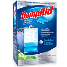 DampRid Hanging Bag Moisture Absorber for Closets, Pure Linen, 3 Pack, 16 oz. Each; Traps Excess Moisture for Fresher, Cleaner Air