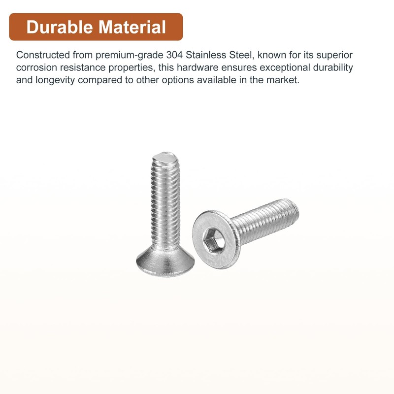 DTGN M3-0.5 x 12mm Flat Head Socket Cap Screws, 40