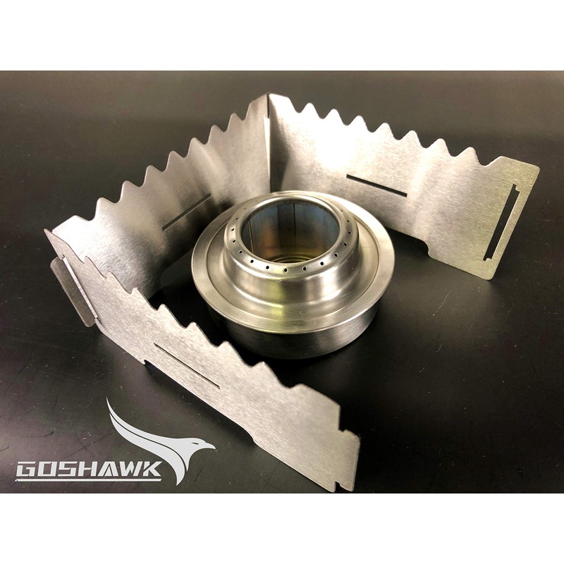 Goshawk Stainless Steel Alcohol Stove Triangle Windshield Bracket Hiking Camping