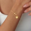 JIKASI Gold Cross Bracelet for Women, Dainty initial Bracelet with