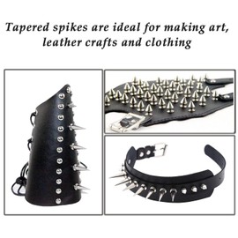 ALLOYGOLD 75 Sets of 5 Sizes Cone Spikes Metal Tree Spikes Screwback Studs for Punk Style Clothing Shoes Accessories DIY Craft Decoration (8 * 13mm/7 * 20mm/10 * 20mm/10 * 26mm/10 * 29mm，Silver)