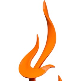 Abstract Flame Statue Modern Art Figurine Countertop Craft Ornament Resin Tabletop Sculpture for Home Table Office Decoration - Orange