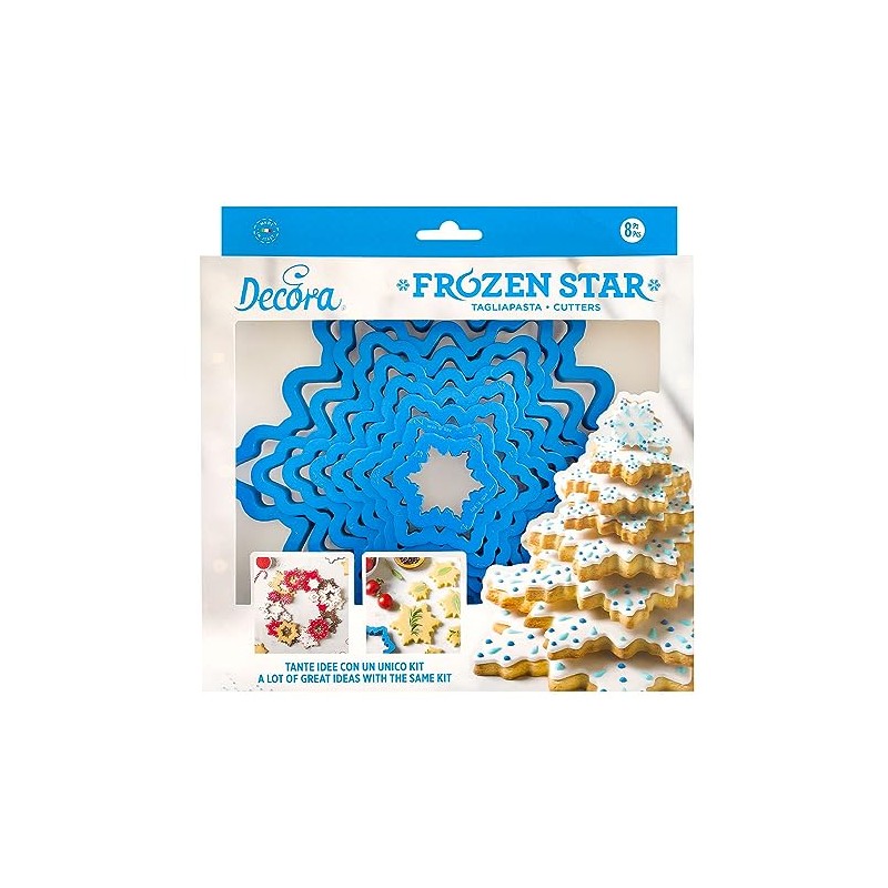 Decora 0255250 Set of 8 Ice Star Tree Cookie Cutters