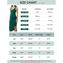 POSHDIVAH Women's Maternity Sleeveless Tank Dress Side Slit Bodycon Pregnancy Clothes Casual for Daily Wearing or Baby Shower Hunter Green Medium