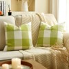 CARRIE HOME Spring Sage Green Plaid Pillow Covers 20x20 Set