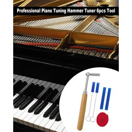 6 Pcs Professional Piano Tuning Kit, Professional Piano Tuning Hammer Tuner for Beginner and Professional Tuner