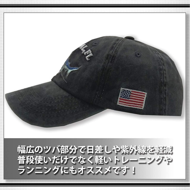 WHITE FANG CA225 Men's Vintage Damaged Cap Shark Shark Funny