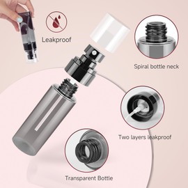 GIVITASOT 3Pack Small Spray Bottle, Black Plastic Fine Mist Mini Spray Bottles, Empty Refillable Travel Spray Bottle, Mister Spray Bottle for Hair, Cleaning, Salons, Planting, Skin Care