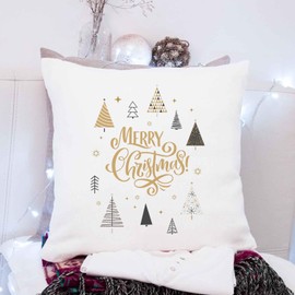 GRAVURZEILE Cushion with Christmas Motif - Christmas Trees - Christmas Decoration - Gifts for Him and Him - For Christmas Time for Secret Santa and as a Gift for Men and Women - With Filling