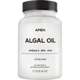 Amen Algal Oil Vegan Omega-3 Supplement – 1000mg DHA & EPA Plant-Based Microalgae Oil Non-GMO 6, Amen Algal Oil Vegan Omega-3 S, 1개 / Amen Algal Oil Vegan Omega-3 Supplement – 1000mg DHA & EPA Plant-Based Microalgae Oil Non-GMO 6, Amen Algal Oil Vegan Omega-3 S, 1개