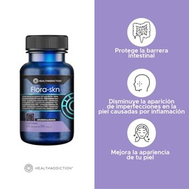 HEALTHADDICTION - Probióticos para Piel Flora-SKN Salud Cutánea y Digestiva 60 Cápsulas