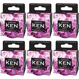 Areon Ken Lufterfrischer Auto Duft Lila Blume Autoduft Dose Wohnung Duftdose Erfrischer 3D Set ( Lilac Pack x 6 )